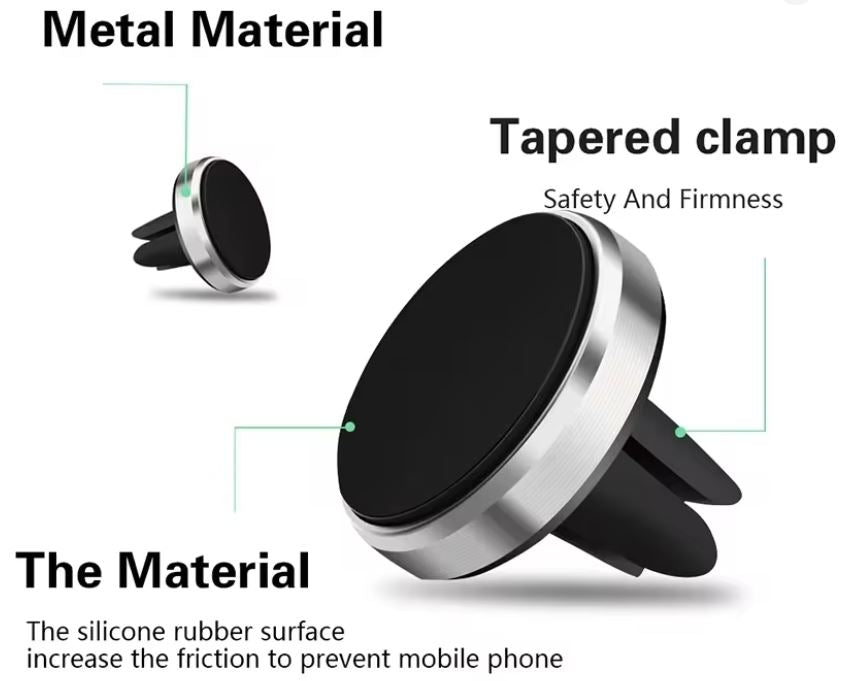 Supporto magnetico telefono per auto. Supporto per presa d'aria Smartphone. Staffa per supporto mobile. Supporto GPS per cellulare in auto per iPhone, Samsung, LG...