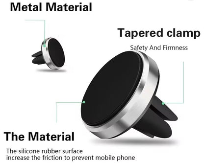 Supporto magnetico telefono per auto. Supporto per presa d'aria Smartphone. Staffa per supporto mobile. Supporto GPS per cellulare in auto per iPhone, Samsung, LG...