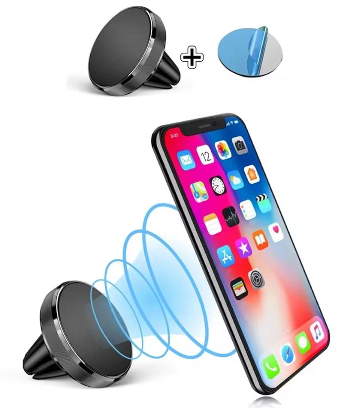 Supporto magnetico telefono per auto. Supporto per presa d'aria Smartphone. Staffa per supporto mobile. Supporto GPS per cellulare in auto per iPhone, Samsung, LG...